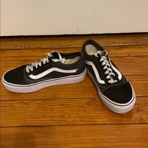 Women’s black platform vans